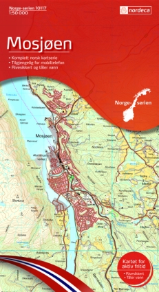 Online bestellen: Wandelkaart - Topografische kaart 10117 Norge Serien Mosjøen | Nordeca