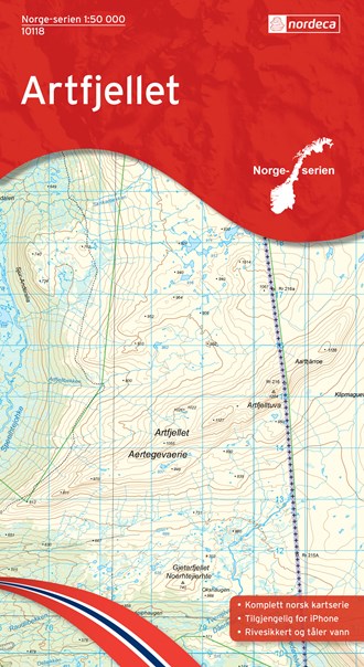 Online bestellen: Wandelkaart - Topografische kaart 10118 Norge Serien Artfjellet | Nordeca