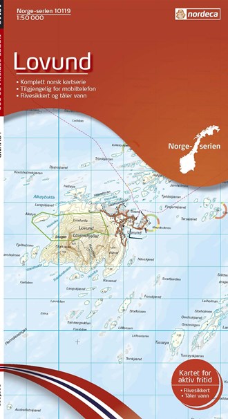 Online bestellen: Wandelkaart - Topografische kaart 10119 Norge Serien Lovund | Nordeca