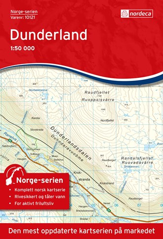 Online bestellen: Wandelkaart - Topografische kaart 10121 Norge Serien Dunderland | Nordeca
