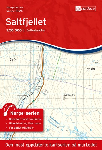 Online bestellen: Wandelkaart - Topografische kaart 10124 Norge Serien Saltfjellet | Nordeca