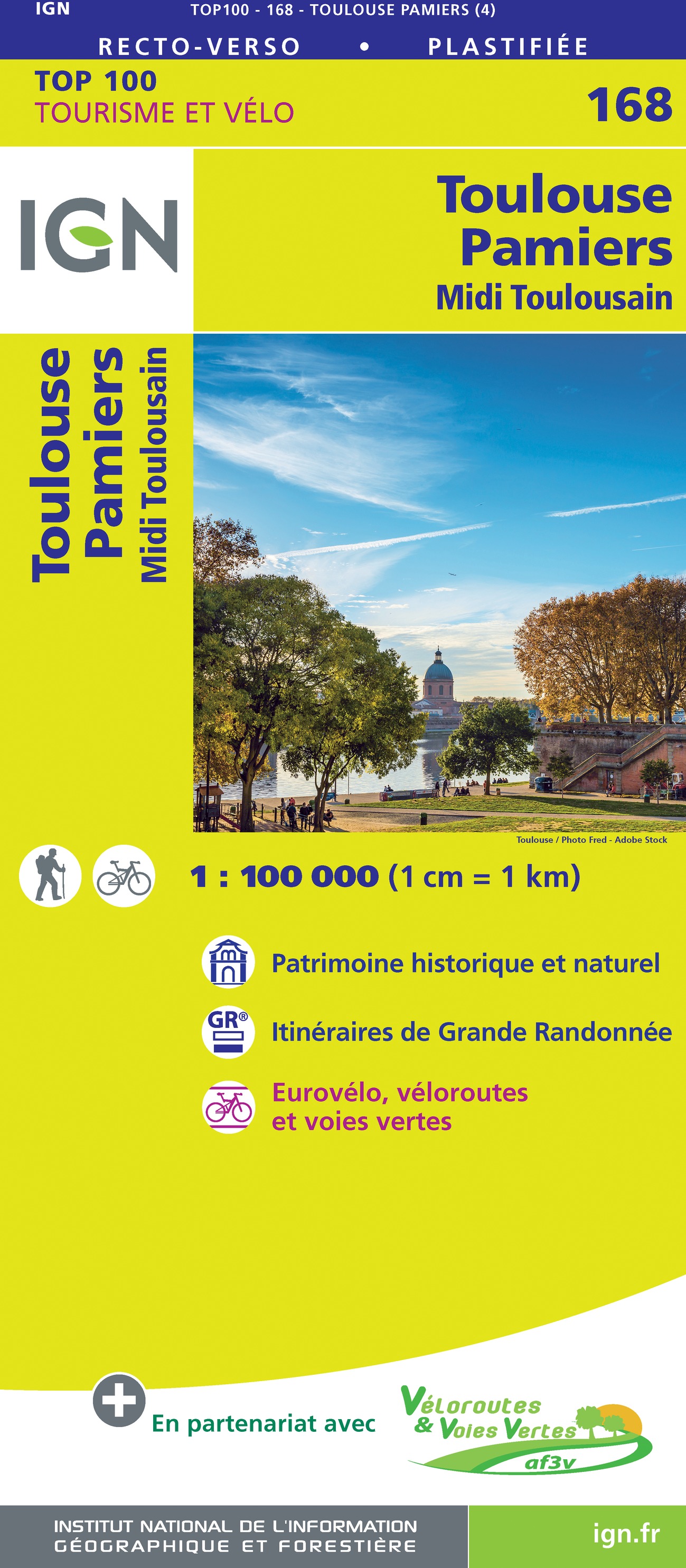 Online bestellen: Fietskaart - Wegenkaart - landkaart 168 Toulouse - Pamiers | IGN - Institut Géographique National