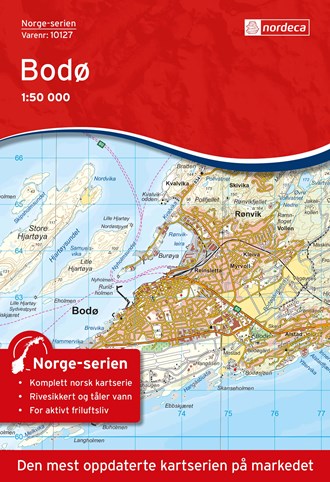 Online bestellen: Wandelkaart - Topografische kaart 10127 Norge Serien Bodø | Nordeca