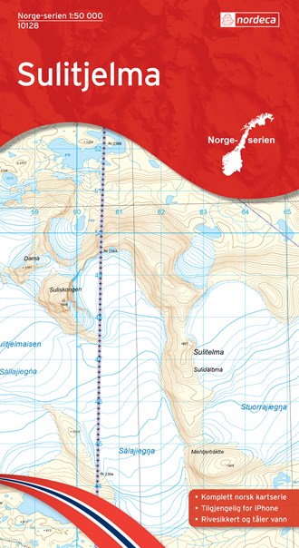Online bestellen: Wandelkaart - Topografische kaart 10128 Norge Serien Sulitjelma | Nordeca