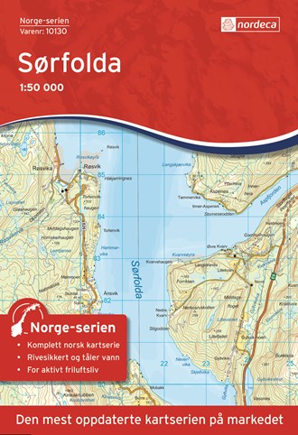 Online bestellen: Wandelkaart - Topografische kaart 10130 Norge Serien Sørfolda | Nordeca