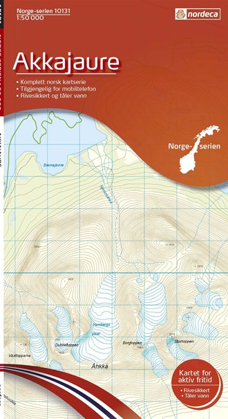 Online bestellen: Wandelkaart - Topografische kaart 10131 Norge Serien Akkajaure | Nordeca
