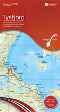 Online bestellen: Wandelkaart - Topografische kaart 10135 Norge Serien Tysfjord | Nordeca