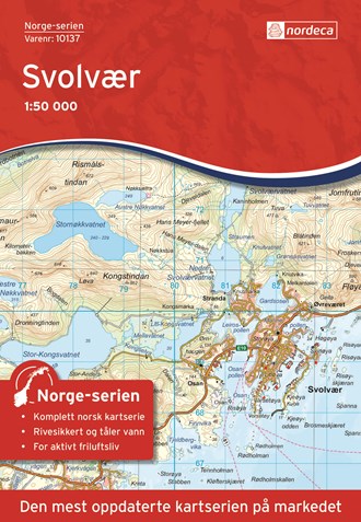 Online bestellen: Wandelkaart - Topografische kaart 10137 Norge Serien Svolvær - Svolvaer | Nordeca