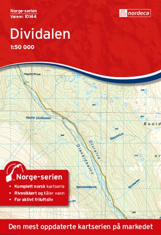 Online bestellen: Wandelkaart - Topografische kaart 10144 Norge Serien Dividalen | Nordeca