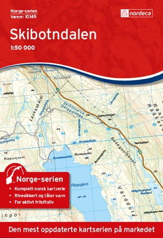 Online bestellen: Wandelkaart - Topografische kaart 10149 Norge Serien Skibotndalen | Nordeca