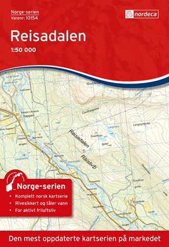 Online bestellen: Wandelkaart - Topografische kaart 10154 Norge Serien Reisadalen | Nordeca