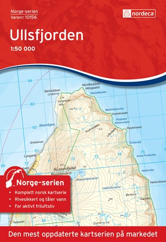 Online bestellen: Wandelkaart - Topografische kaart 10156 Norge Serien Ullsfjorden | Nordeca