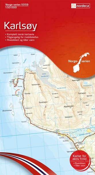 Online bestellen: Wandelkaart - Topografische kaart 10159 Norge Serien Karlsøy | Nordeca
