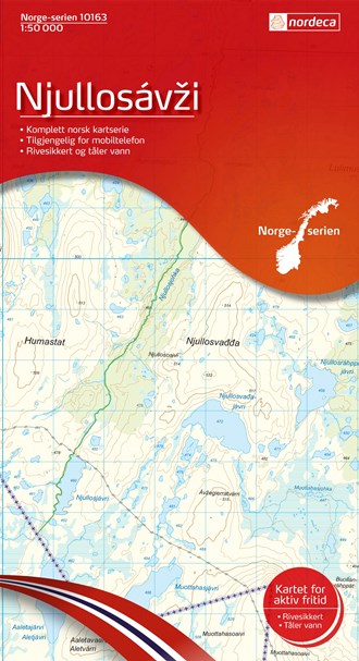 Online bestellen: Wandelkaart - Topografische kaart 10163 Norge Serien Njullosavzi | Nordeca