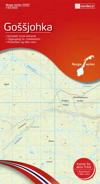 Online bestellen: Wandelkaart - Topografische kaart 10167 Norge Serien Gossjohka | Nordeca