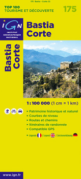 Wegenkaart - Landkaart 175 fietskaart Bastia - Corte - Calvi - Corse du Nord  - Corsica | IGN | 