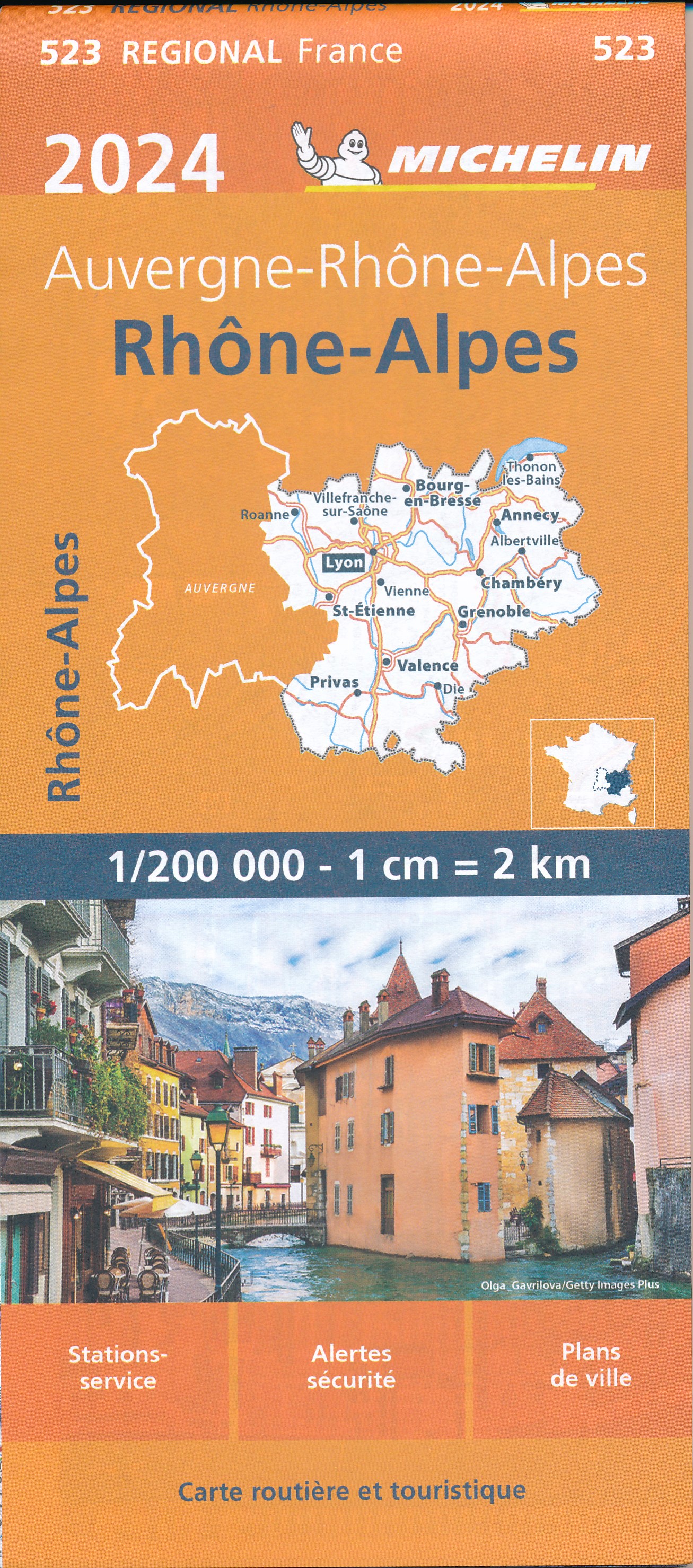 Online bestellen: Wegenkaart - landkaart 523 Rhône - Alpes , Alpen 2024 | Michelin