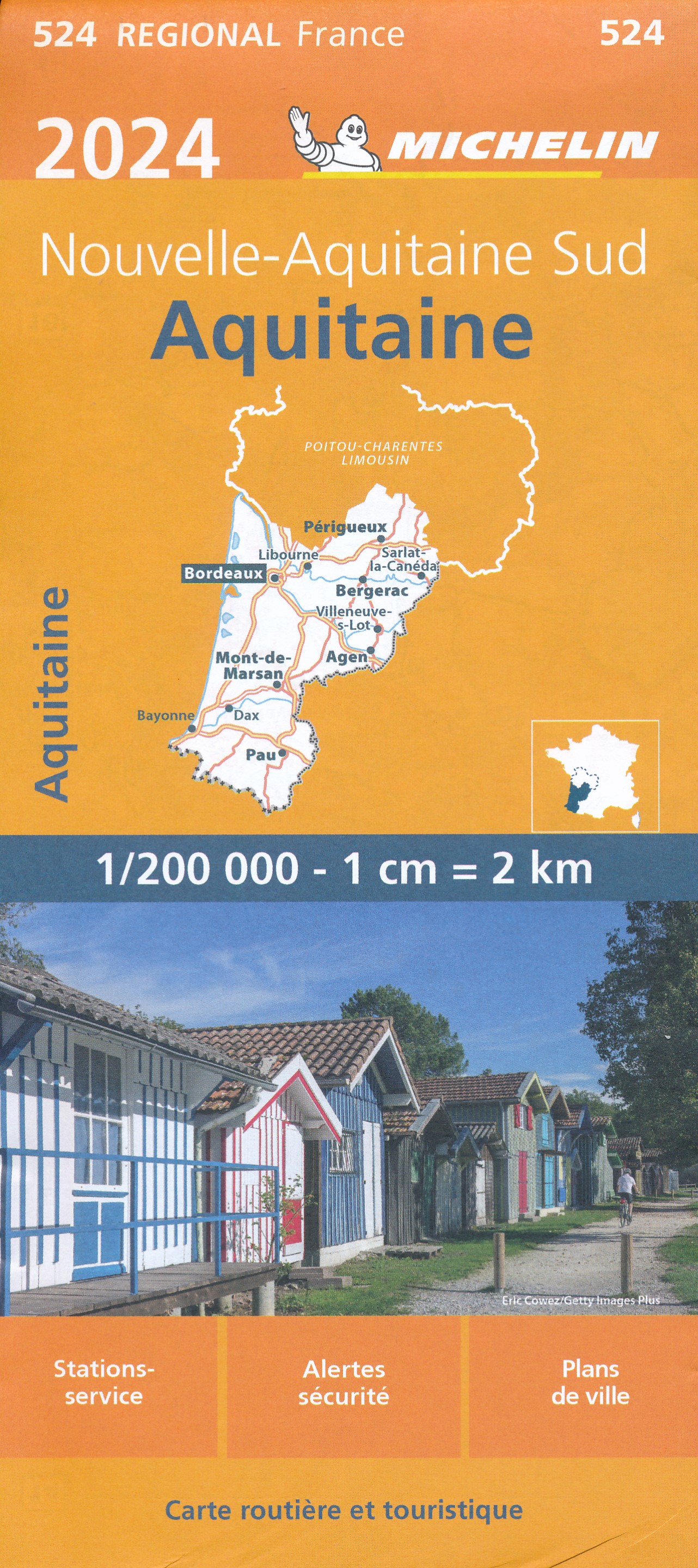 Online bestellen: Wegenkaart - landkaart 524 Aquitaine 2024 | Michelin