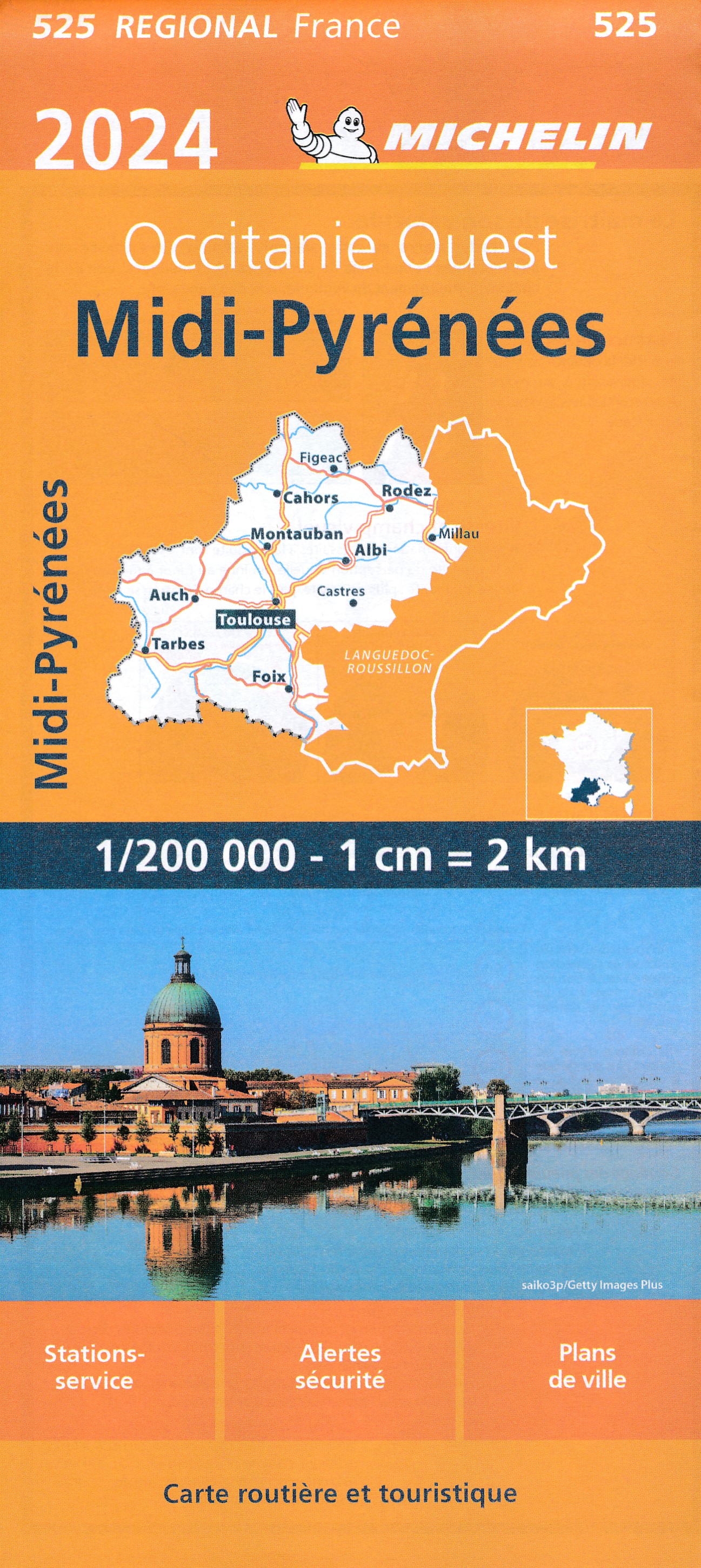Online bestellen: Wegenkaart - landkaart 525 Midi Pyrénées - Pyreneeën 2024 | Michelin