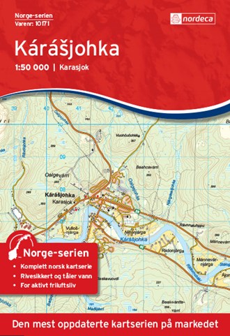 Online bestellen: Wandelkaart - Topografische kaart 10171 Norge Serien Kárášjohka | Nordeca