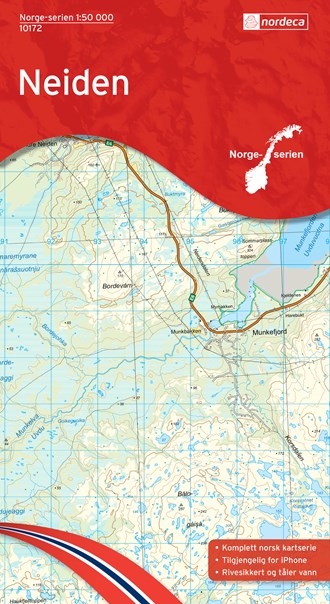 Online bestellen: Wandelkaart - Topografische kaart 10172 Norge Serien Neiden | Nordeca