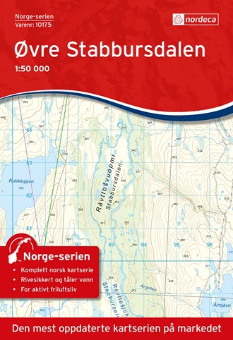 Online bestellen: Wandelkaart - Topografische kaart 10175 Norge Serien Øvre Stabbursdalen | Nordeca