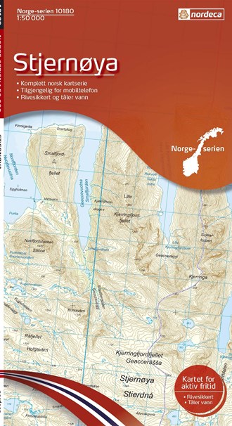 Online bestellen: Wandelkaart - Topografische kaart 10180 Norge Serien Stjernøya | Nordeca