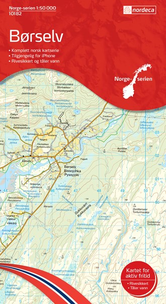 Online bestellen: Wandelkaart - Topografische kaart 10182 Norge Serien Børselv | Nordeca