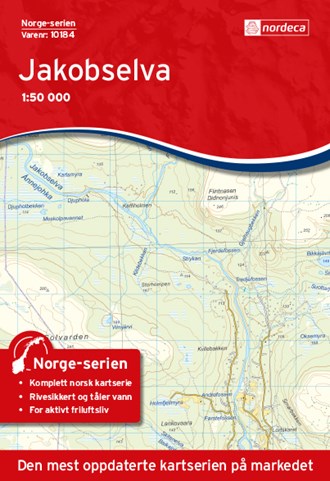 Online bestellen: Wandelkaart - Topografische kaart 10184 Norge Serien Jakobselva | Nordeca