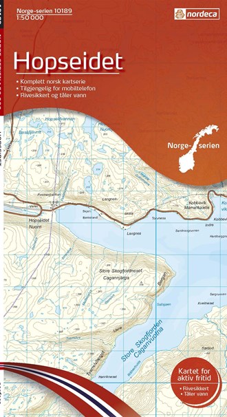 Online bestellen: Wandelkaart - Topografische kaart 10189 Norge Serien Hopseidet | Nordeca