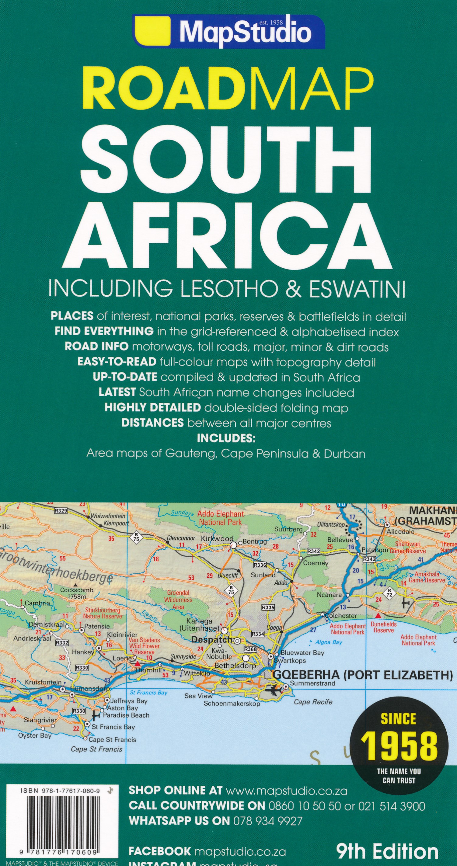 Online bestellen: Wegenkaart - landkaart Zuid-Afrika - South Africa, Lesotho & Swaziland | MapStudio