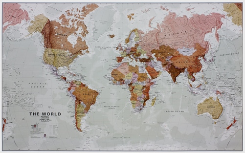 Wereldkaart 97P World executive political, 136 x 84 cm | Maps Internat