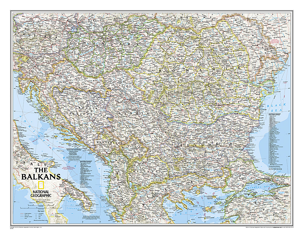 Wandkaart 20581 The Balkans - Balkan landen, 77 x 60 cm | National Geo
