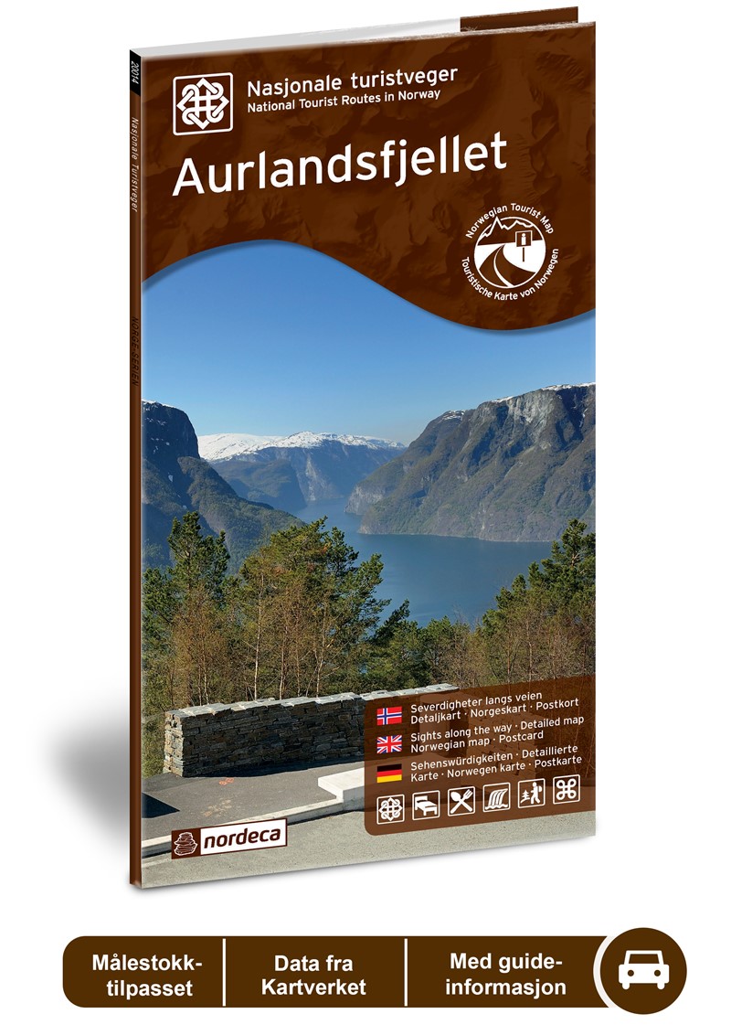 Online bestellen: Wegenkaart - landkaart 05 Nasjonale Turistveger Aurlandsfjellet | Nordeca