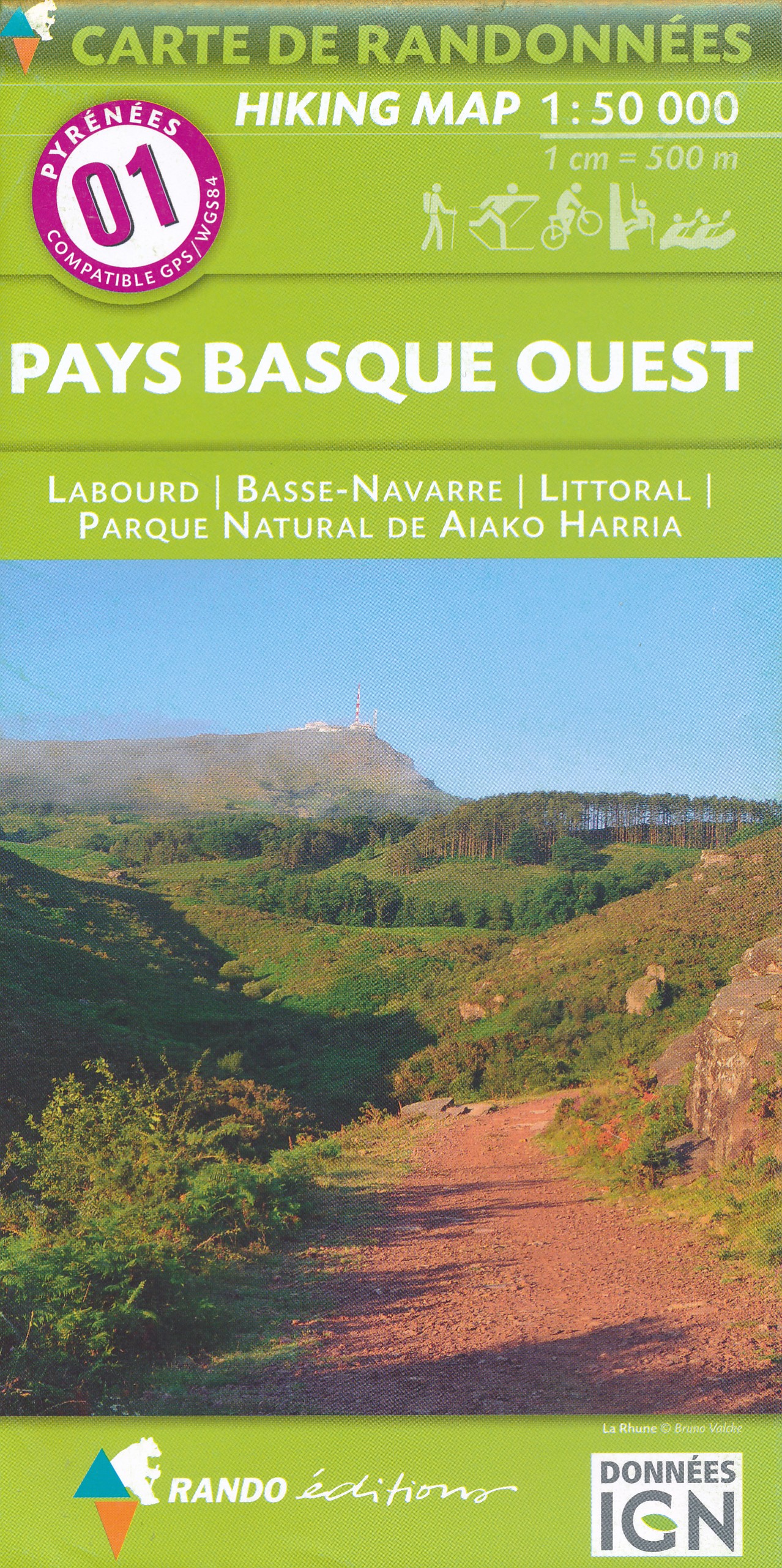Online bestellen: Wandelkaart 01 Pays Basque Ouest | Rando Editions