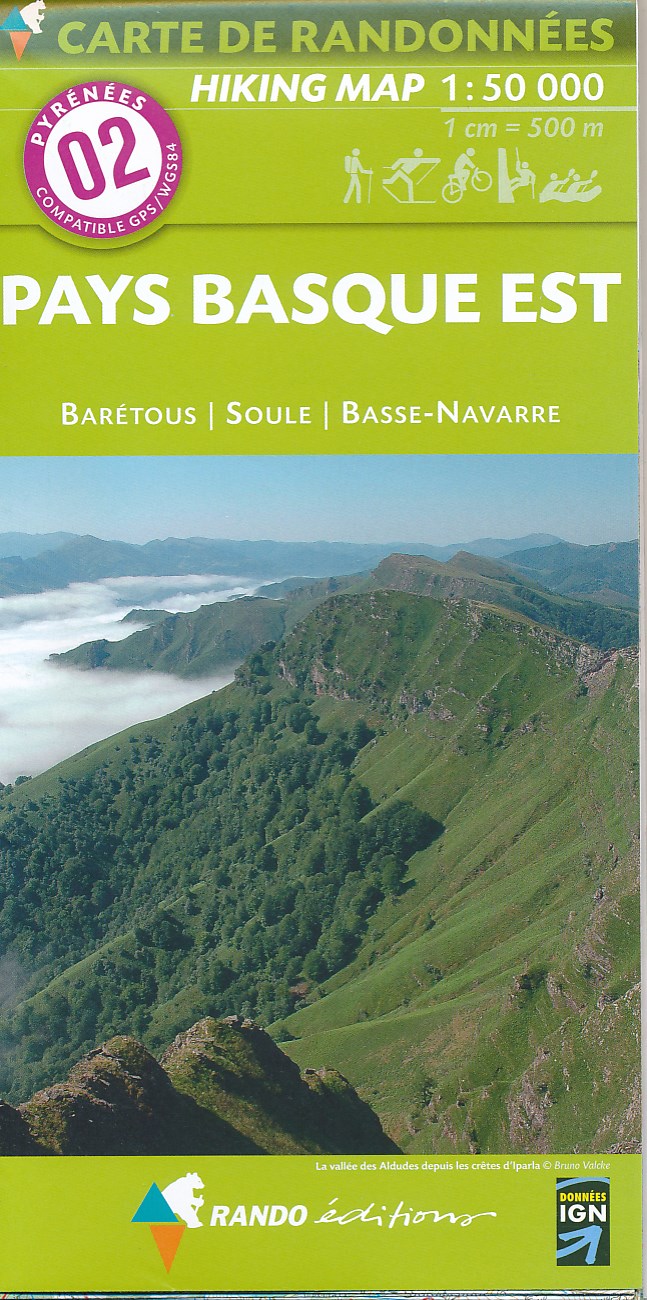 Online bestellen: Wandelkaart 02 Pays Basque Est | Rando Editions