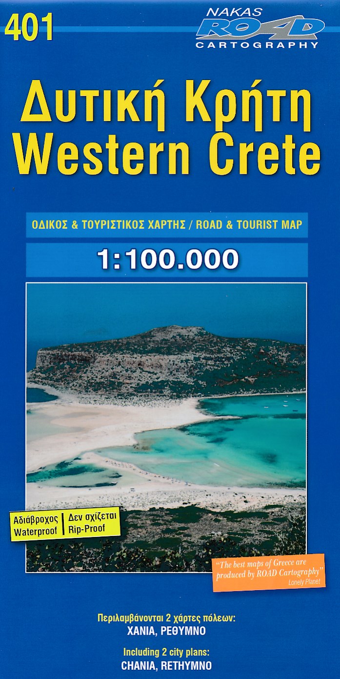 Online bestellen: Wegenkaart - landkaart 401 Western Crete - Kreta westelijk deel | Road Editions