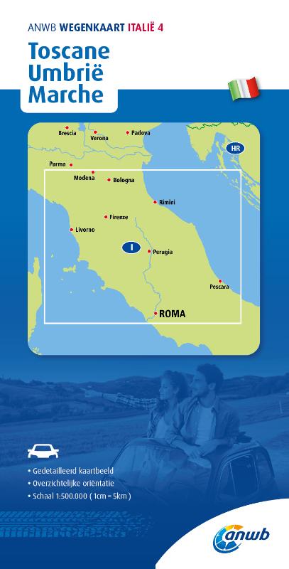 Online bestellen: Wegenkaart - landkaart 4 Toscane, Umbrië, Marche | ANWB Media