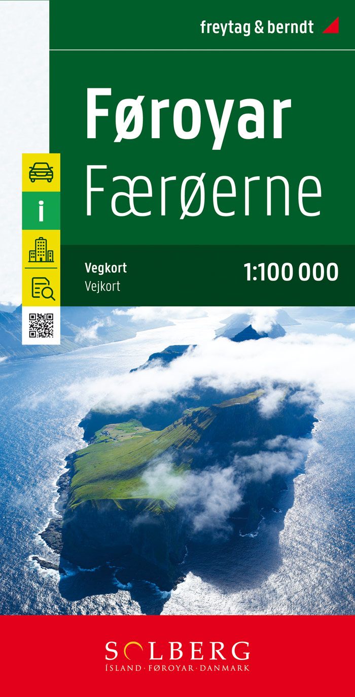 Online bestellen: Wandelkaart - Fietskaart - Wegenkaart - landkaart Faroer Eilanden - Foroyar | Solberg - Freytag