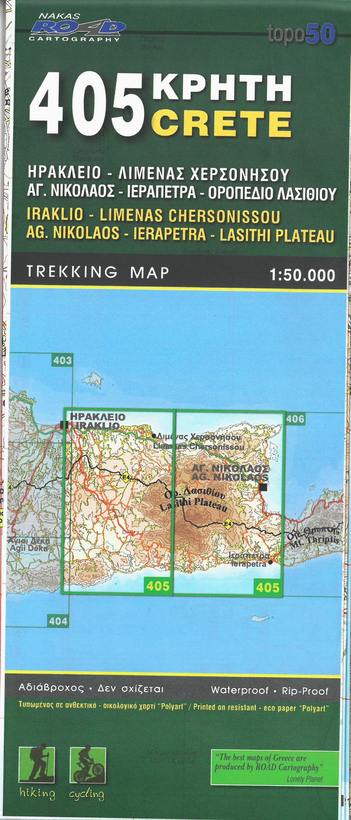Wandelkaart 405 Crete - Kreta | Road Editions 9789604489534 kopen