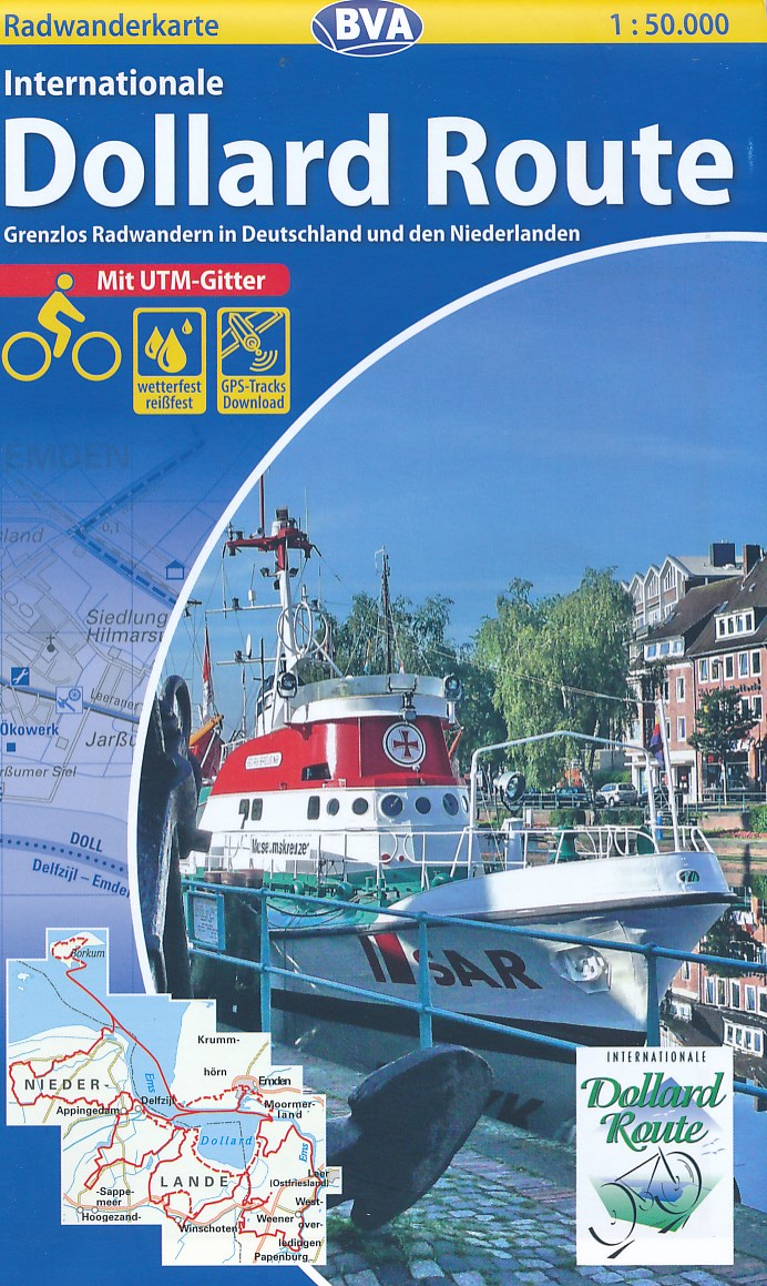 Online bestellen: Fietskaart ADFC Radwanderkarte Internationale Dollard route | BVA BikeMedia