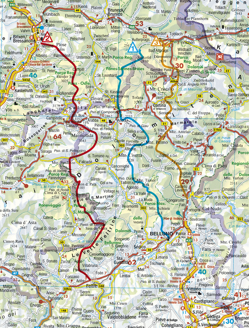 Wandelgids Dolomiten-Höhenwege 1-3 (Dolomieten) | Rother Bergverlag