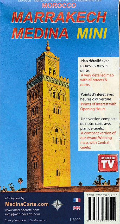 Online bestellen: Stadsplattegrond Marrakech Medina Mini | MedinaCarte