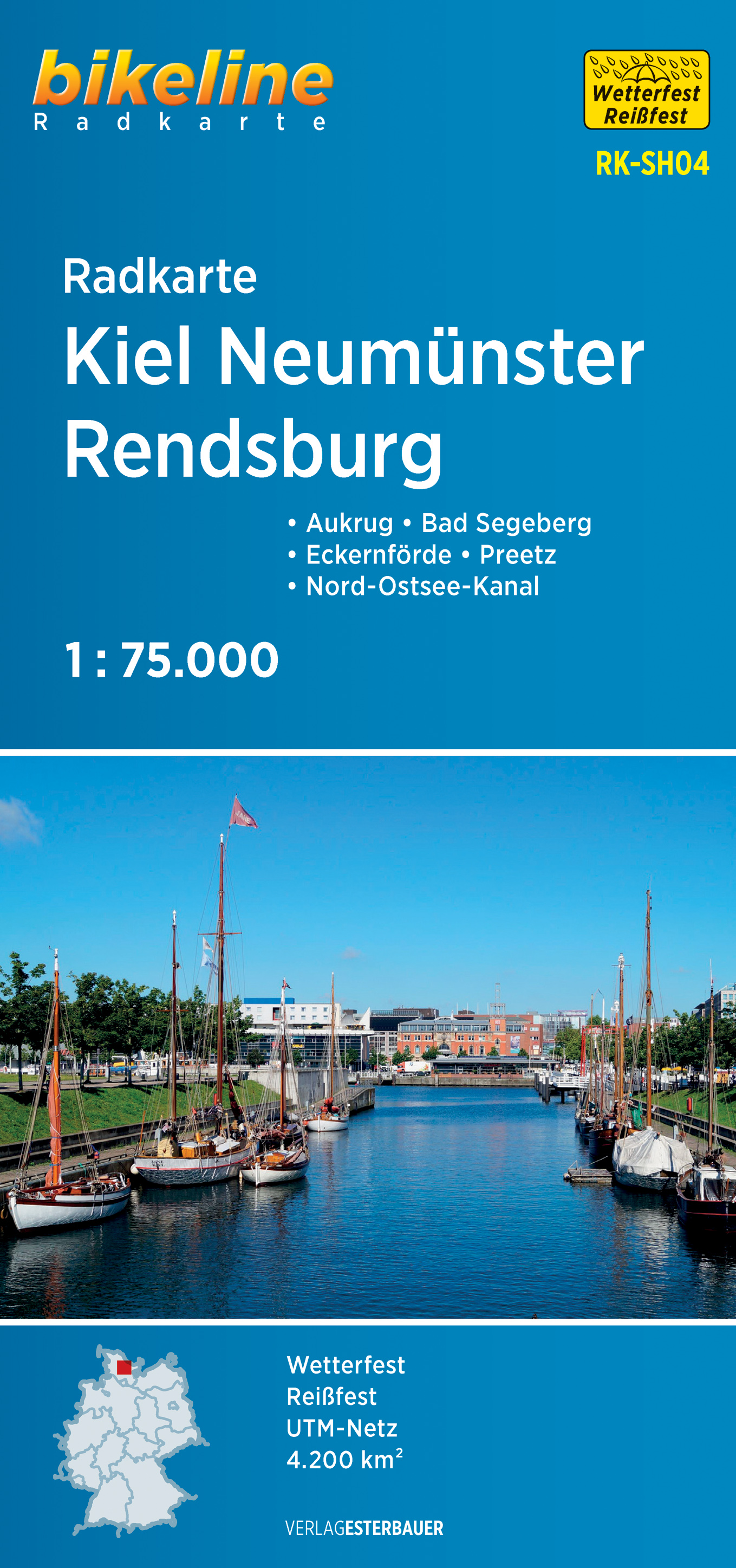Fietskaart SH04 Bikeline Radkarte SH Kiel - Neumünster - Rendsburg | E