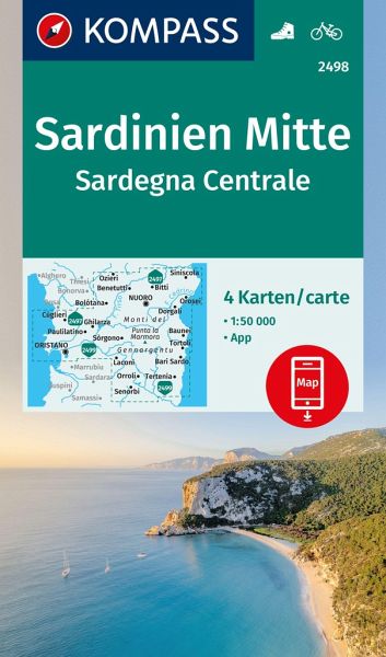 Online bestellen: Wandelkaart - Fietskaart 2498 Sardinien Mitte - Sardegna Centrale | Kompass