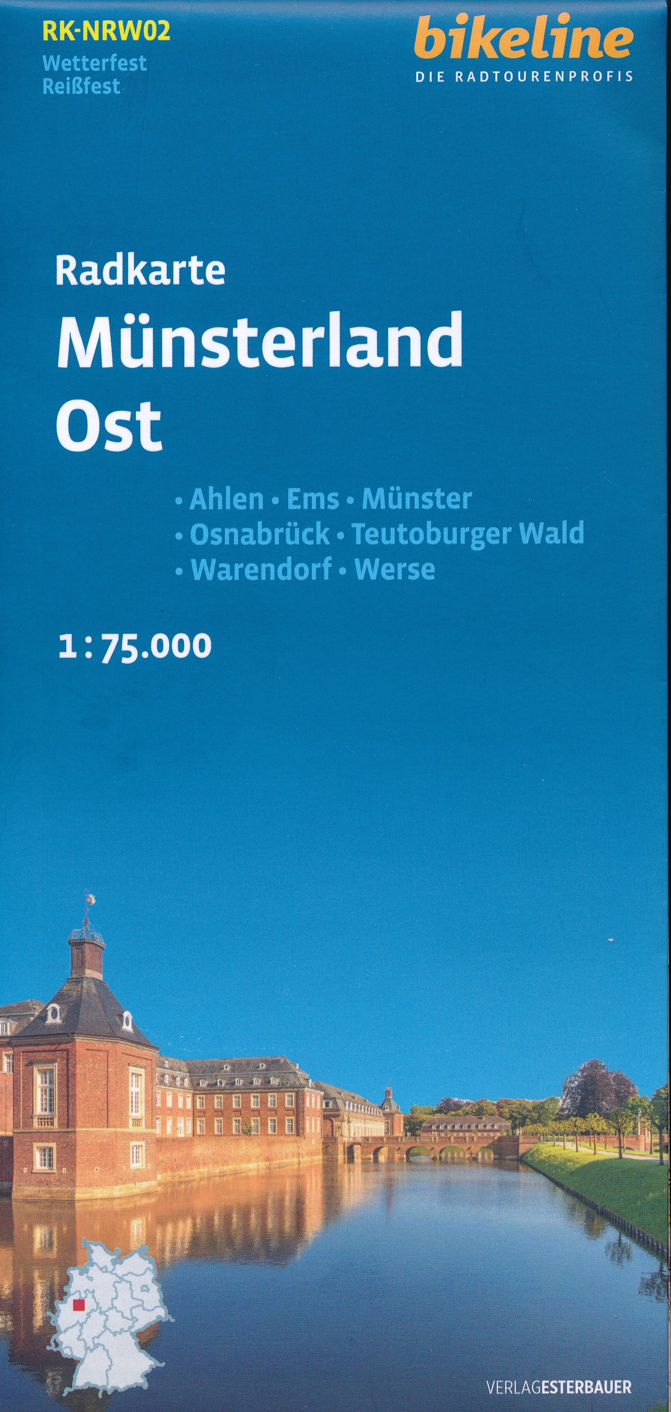 Online bestellen: Fietskaart NRW02 Bikeline Radkarte Münsterland Ost | Esterbauer