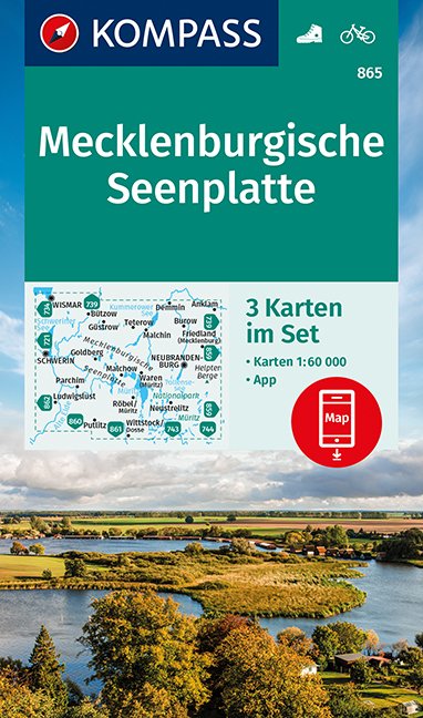 Online bestellen: Wandelkaart 865 Mecklenburgische Seenplatte | Kompass