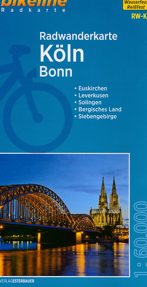 Online bestellen: Fietskaart RW-K1 Bikeline Radkarte Köln - Bonn | Esterbauer