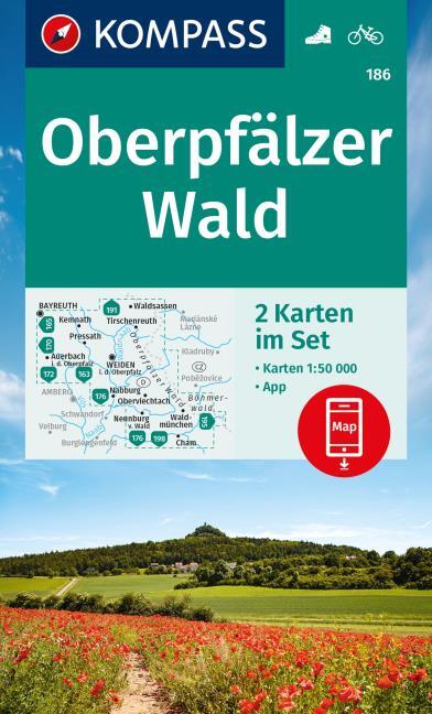 Online bestellen: Wandelkaart 186 Oberpfälzer Wald | Kompass