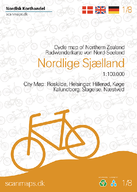 Online bestellen: Fietskaart 1 Nordlige Sjaelland - Noord Zeeland (Denemarken) | Scanmaps